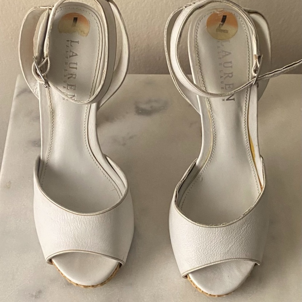 Polo by Ralph Lauren White Heeled Sandals